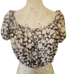 NEW Lily Rose Floral Off Shoulder Crop Top Daisy Floral XL